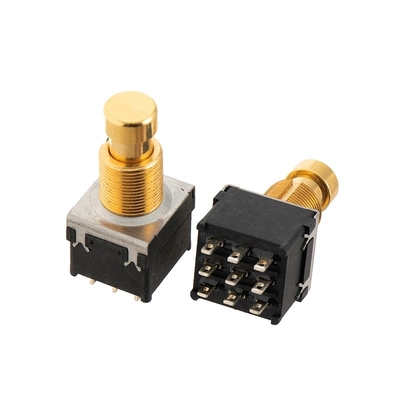 3PDT Công tắc chân đàn guitar 17mm Thiết bị đầu cuối dây 9 chân Footswitch