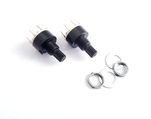 Nhựa 16mm 8 vị trí Công tắc quay Tủ lạnh đơn cực 0.3A Sưởi ấm