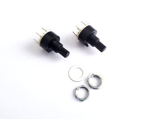 Nhựa 16mm 8 vị trí Công tắc quay Tủ lạnh đơn cực 0.3A Sưởi ấm