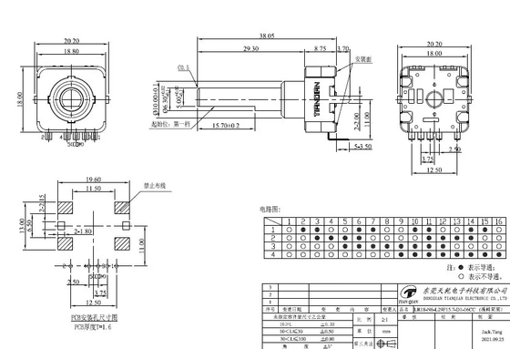 Máy giặt mã hóa quay vòng không thấm nước 100ohm 5 Pin 1mA